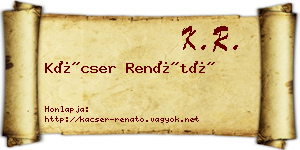 Kácser Renátó névjegykártya